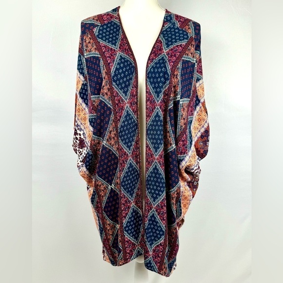 Altar'd State Other - Altar’d State Boho Guaze Kimono Wrap Swim Coverup Lightweight Patchwork Print